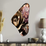 Pink And Gold Glam Flowers IV - Asymmetric Metal Wall Art