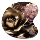 Pink And Gold Glam Flowers IV - Asymmetric Metal Wall Art