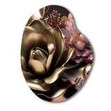 Pink And Gold Glam Flowers IV - Asymmetric Metal Wall Art