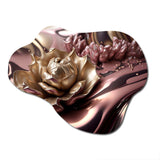 Pink And Gold Glam Flowers V - Asymmetric Metal Wall Art