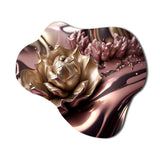 Pink And Gold Glam Flowers V - Asymmetric Metal Wall Art