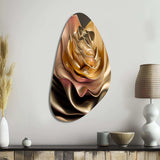 Retro Vintage Abstract Pink And Gold Flowers III - Asymmetric Metal Wall Art