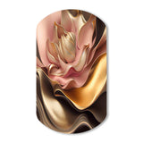 Stylish Glam Flowers In Gold And Taupe III - Asymmetric Metal Wall Art