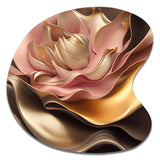 Stylish Glam Flowers In Gold And Taupe III - Asymmetric Metal Wall Art