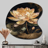 Blooming Vintage Lotus In The Pond I - Asymmetric Metal Wall Art