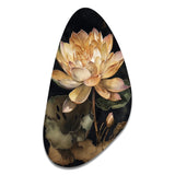 Blooming Vintage Lotus In The Pond I - Asymmetric Metal Wall Art