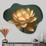 Blossoming White Vintage Lotus - Asymmetric Metal Wall Art