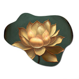 Blossoming White Vintage Lotus - Asymmetric Metal Wall Art