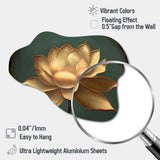 Blossoming White Vintage Lotus - Asymmetric Metal Wall Art