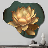 Blossoming White Vintage Lotus - Asymmetric Metal Wall Art