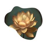 Blossoming White Vintage Lotus - Asymmetric Metal Wall Art