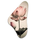 Blossoming Pink Vintage Lotus IV - Asymmetric Metal Wall Art