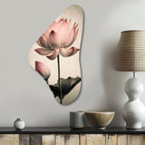 Blossoming Pink Vintage Lotus IV - Asymmetric Metal Wall Art