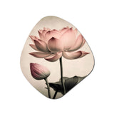 Blossoming Pink Vintage Lotus IV - Asymmetric Metal Wall Art