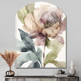 Pink Watercolour Peony Blossoming II - Asymmetric Metal Wall Art