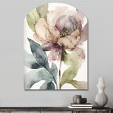 Pink Watercolour Peony Blossoming II - Asymmetric Metal Wall Art