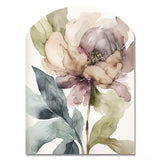 Pink Watercolour Peony Blossoming II - Asymmetric Metal Wall Art