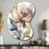 Pink Watercolour Peony Blossoming II - Asymmetric Metal Wall Art