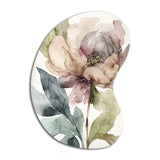 Pink Watercolour Peony Blossoming II - Asymmetric Metal Wall Art