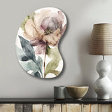 Pink Watercolour Peony Blossoming II - Asymmetric Metal Wall Art