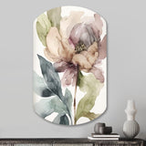 Pink Watercolour Peony Blossoming II - Asymmetric Metal Wall Art