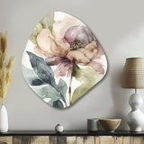 Pink Watercolour Peony Blossoming II - Asymmetric Metal Wall Art