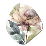 Pink Watercolour Peony Blossoming II - Asymmetric Metal Wall Art