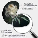 Blooming White Peony V - Asymmetric Metal Wall Art