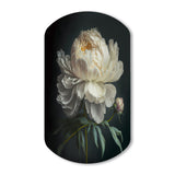 Blooming White Peony V - Asymmetric Metal Wall Art