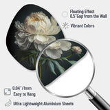 Blooming White Peony V - Asymmetric Metal Wall Art