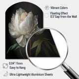 Blooming White Peony VI - Asymmetric Metal Wall Art