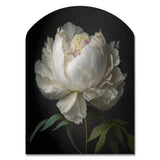 Blooming White Peony VI - Asymmetric Metal Wall Art