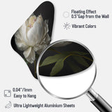 Blooming White Peony VI - Asymmetric Metal Wall Art