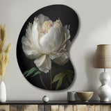 Blooming White Peony VI - Asymmetric Metal Wall Art