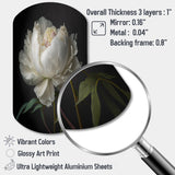 Blooming White Peony VI - Asymmetric Metal Wall Art