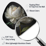 Blooming White Peony VI - Asymmetric Metal Wall Art