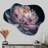 Blossoming Pink And White Peony IV - Asymmetric Metal Wall Art