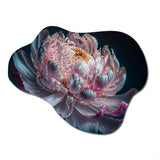 Blossoming Pink And White Peony IV - Asymmetric Metal Wall Art