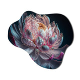 Blossoming Pink And White Peony IV - Asymmetric Metal Wall Art