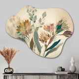 Wild Flowers In Faded Vintage Colours I - Asymmetric Metal Wall Art