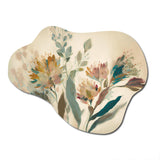 Wild Flowers In Faded Vintage Colours I - Asymmetric Metal Wall Art