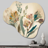 Wild Flowers In Faded Vintage Colours I - Asymmetric Metal Wall Art