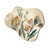 Wild Flowers In Faded Vintage Colours I - Asymmetric Metal Wall Art