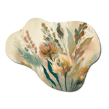 Wild Flowers In Faded Vintage Colours III - Asymmetric Metal Wall Art