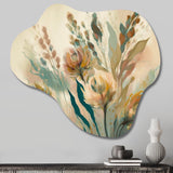 Wild Flowers In Faded Vintage Colours III - Asymmetric Metal Wall Art