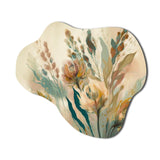 Wild Flowers In Faded Vintage Colours III - Asymmetric Metal Wall Art