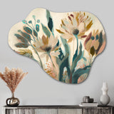 Wild Flowers In Faded Vintage Colours IV - Asymmetric Metal Wall Art