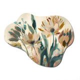 Wild Flowers In Faded Vintage Colours IV - Asymmetric Metal Wall Art