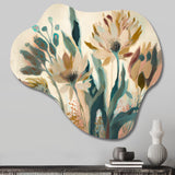 Wild Flowers In Faded Vintage Colours IV - Asymmetric Metal Wall Art