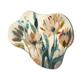 Wild Flowers In Faded Vintage Colours IV - Asymmetric Metal Wall Art